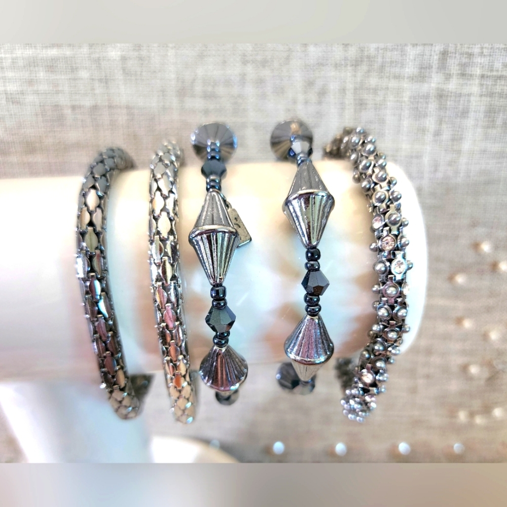 Vera Wang Elegant Silver Bracelet Set